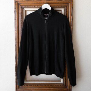 Michael Kors Men’s Size Large Black Full Zip Sweater 100% Cotton Knit Jacket